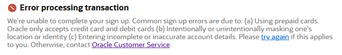 Error Processing Transaction